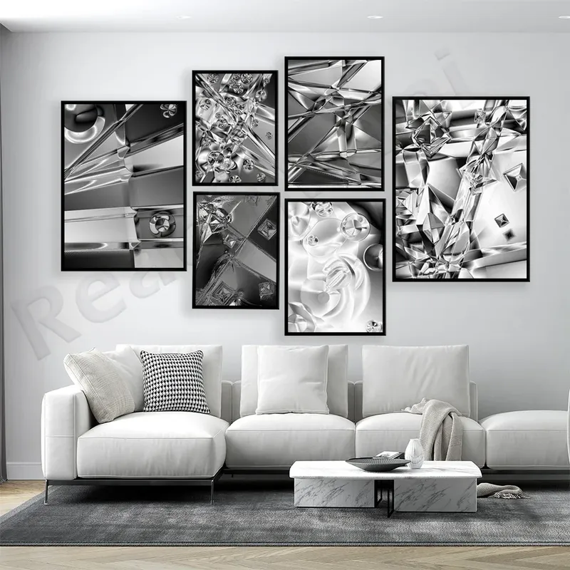 Affiche art abstrait scintillant 20 à 70 cm