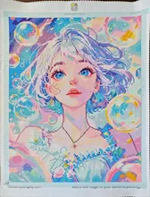 Avis clients – Peinture diamant 5D fille bulles colorées 40x50 cm
