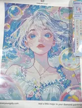 Avis clients – Peinture diamant 5D fille bulles colorées 40x50 cm