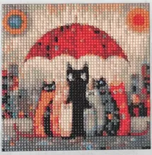 Avis clients – Peinture diamant chat sous parapluie 20 à 50 cm