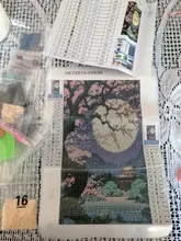 Avis clients – Peinture diamant fleur cerisier montagne 20 à 50 cm carré ou rond