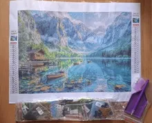Avis clients – Peinture diamant paysage montagne lac 20x30 à 50x70 cm