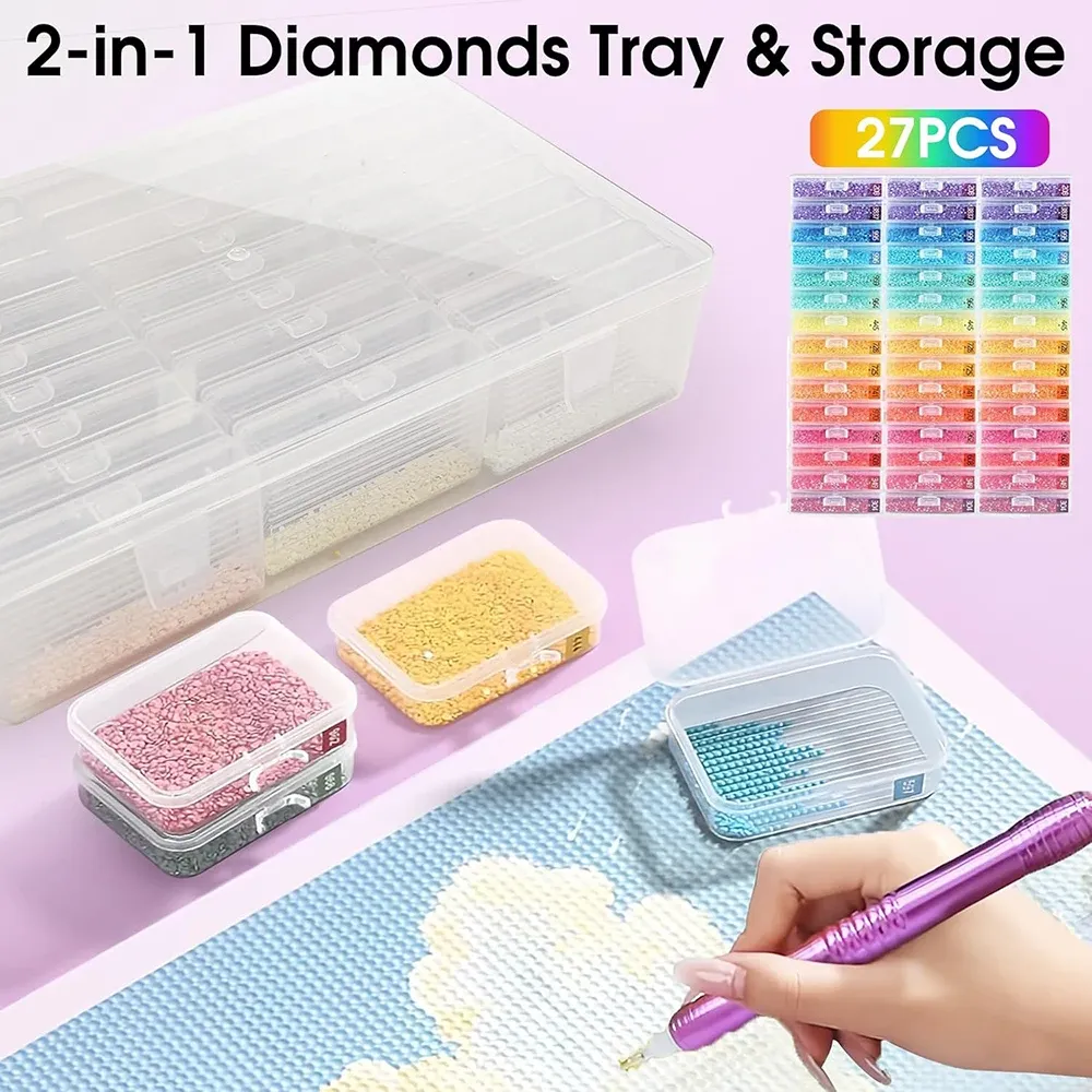Boîte de rangement 2 en 1 pour peinture diamant