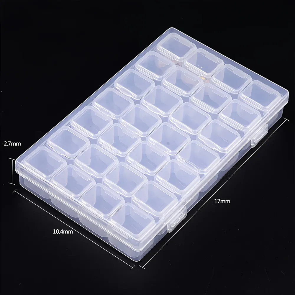 Boîte de rangement à 28 grilles pour peinture diamant