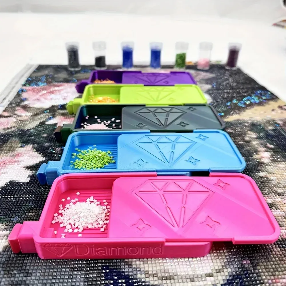 Boîte de rangement coulissante pour peinture diamant et croix