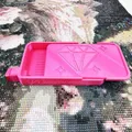 Boîte de rangement coulissante pour peinture diamant et croix – Couleur rose red
