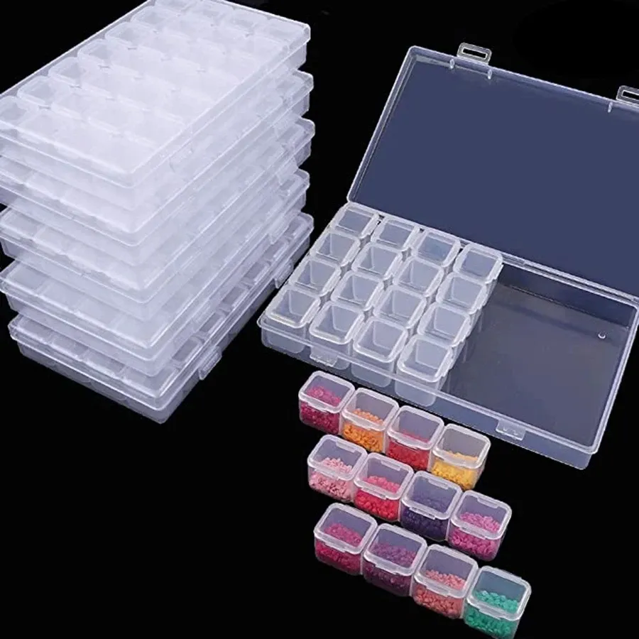 Boîte de rangement plastique 28 à 56 compartiments pour accessoires