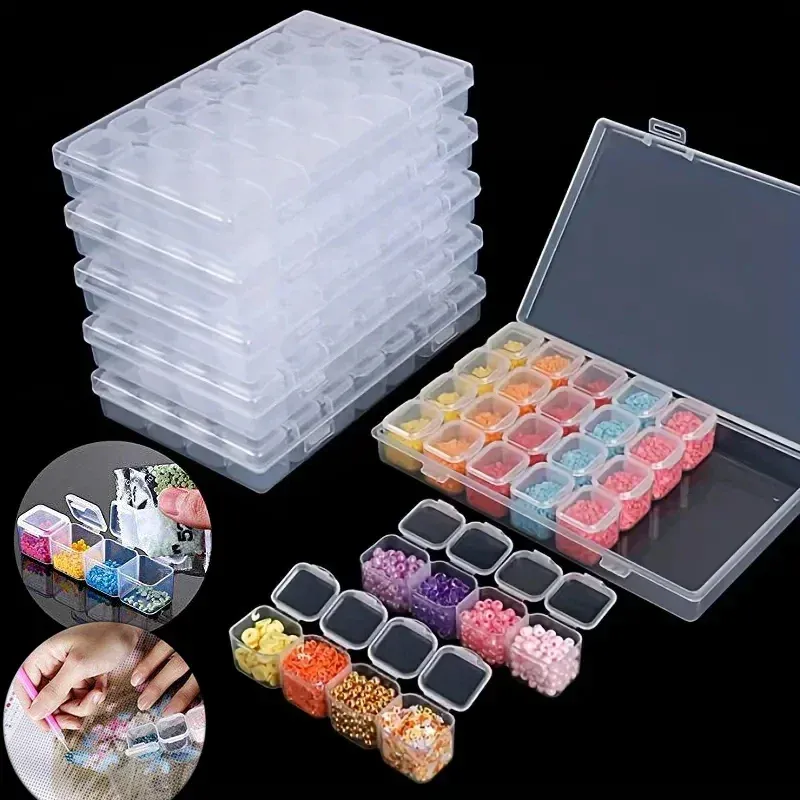 Boîte de rangement plastique 28 ou 56 compartiments