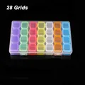 Boîte de rangement plastique à 28 grilles pour bijoux – Couleur 28 grilles - Couleurs mélangées