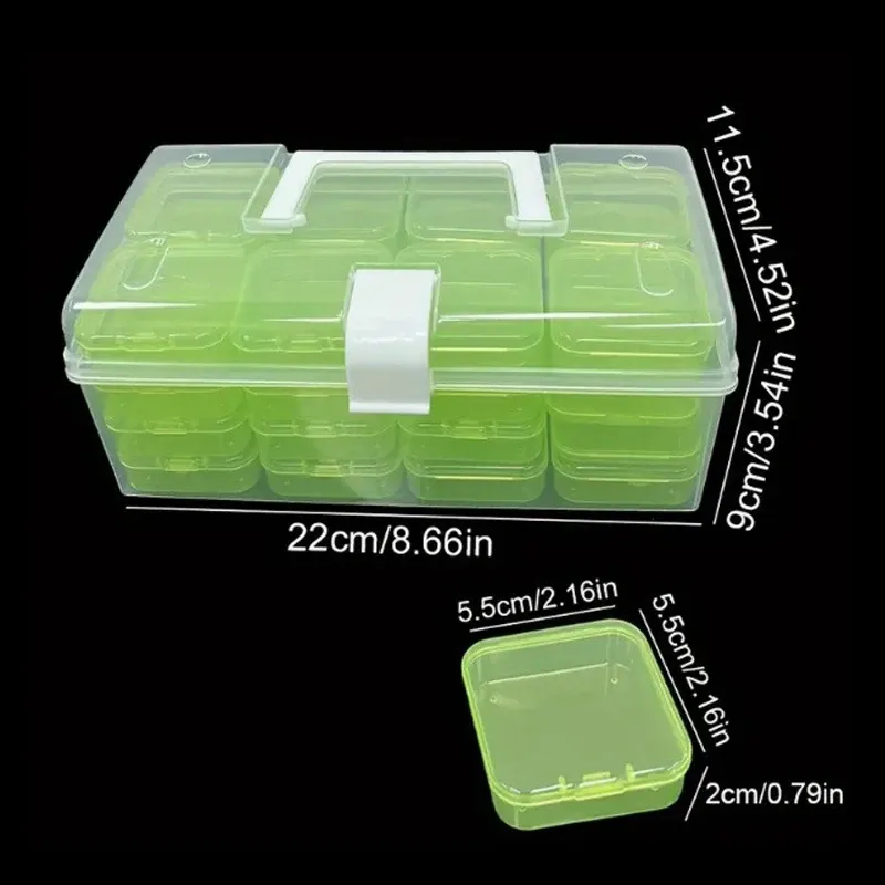 Boîte de rangement plastique transparente à 32 grilles