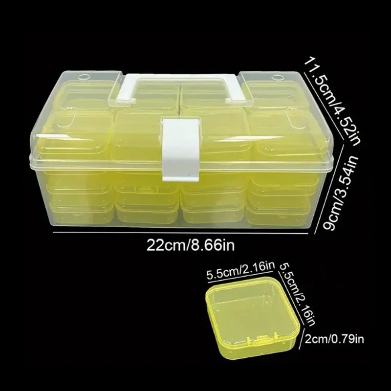 Boîte de rangement plastique transparente à 32 grilles