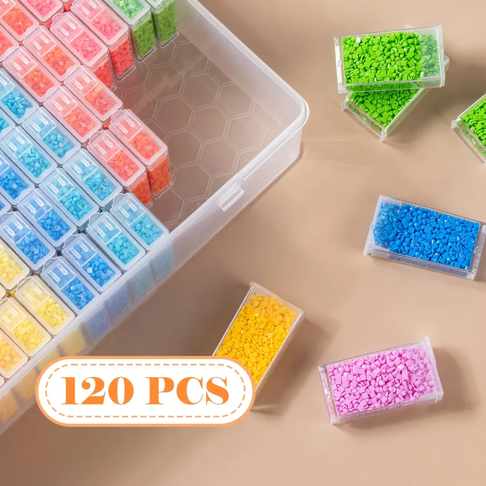 Boîte de rangement pour perles 96 à 120 grilles