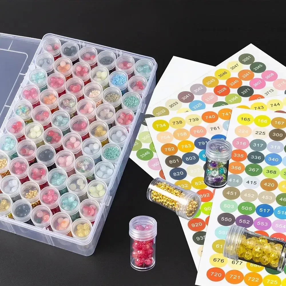 Boîte rangement 24 à 80 emplacements pour peinture diamant