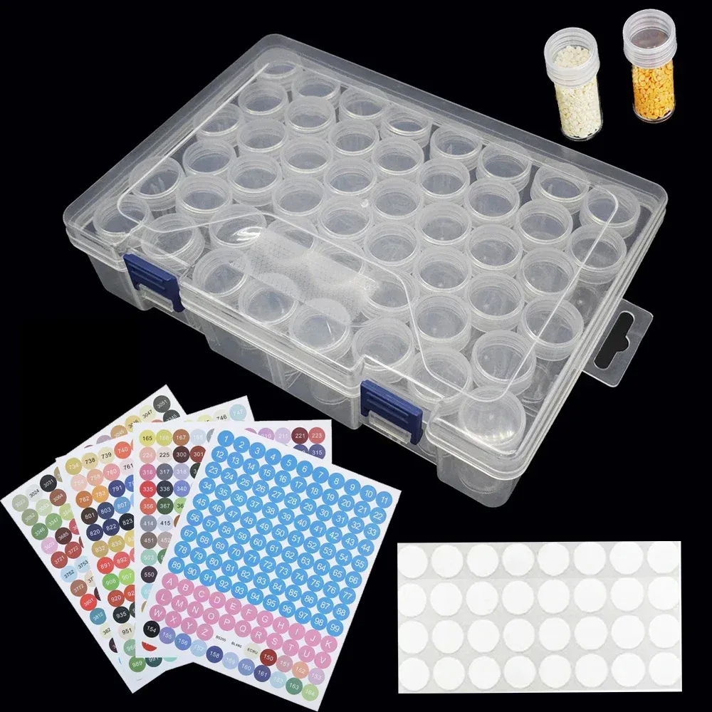 Boîte rangement 24 à 80 emplacements pour peinture diamant