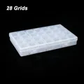 Boîte rangement 28 compartiments réglables pour peinture diamant – Couleur 28 Grids-Transparent