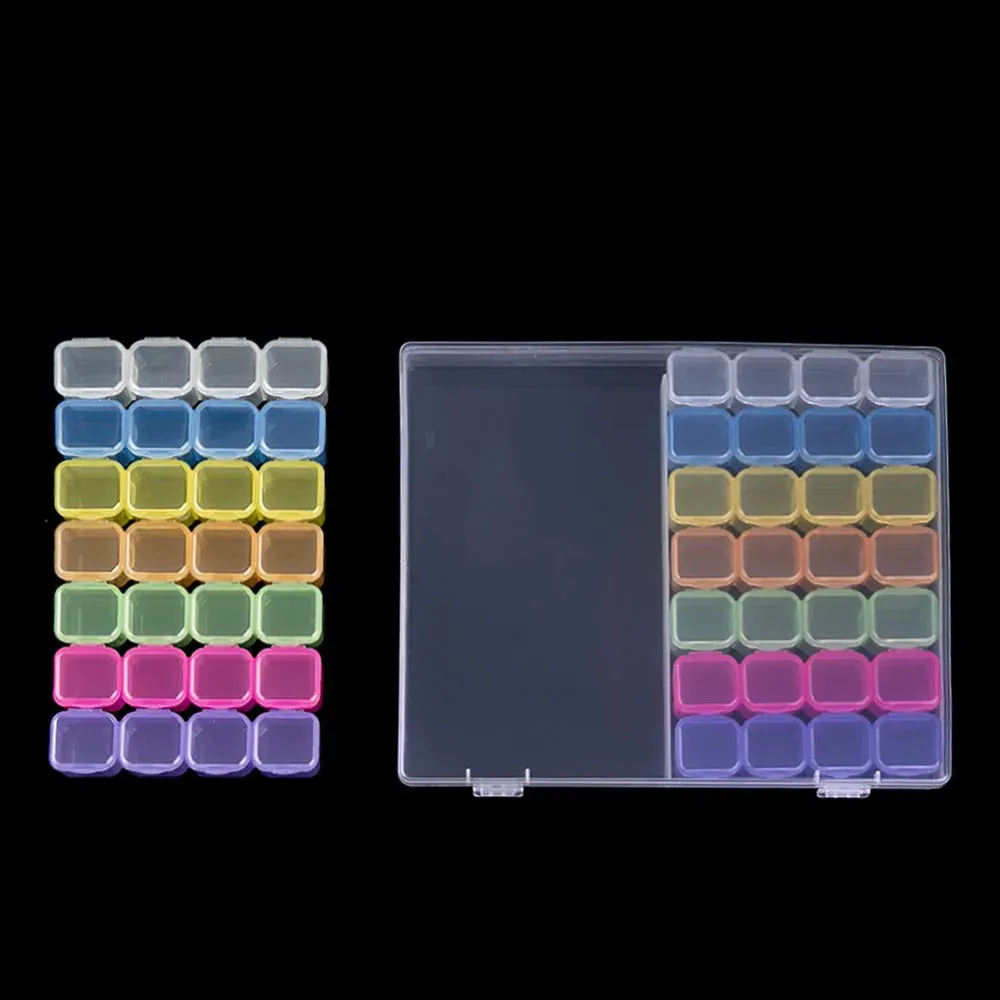 Boîte rangement peinture diamant 28 à 56 grilles portable