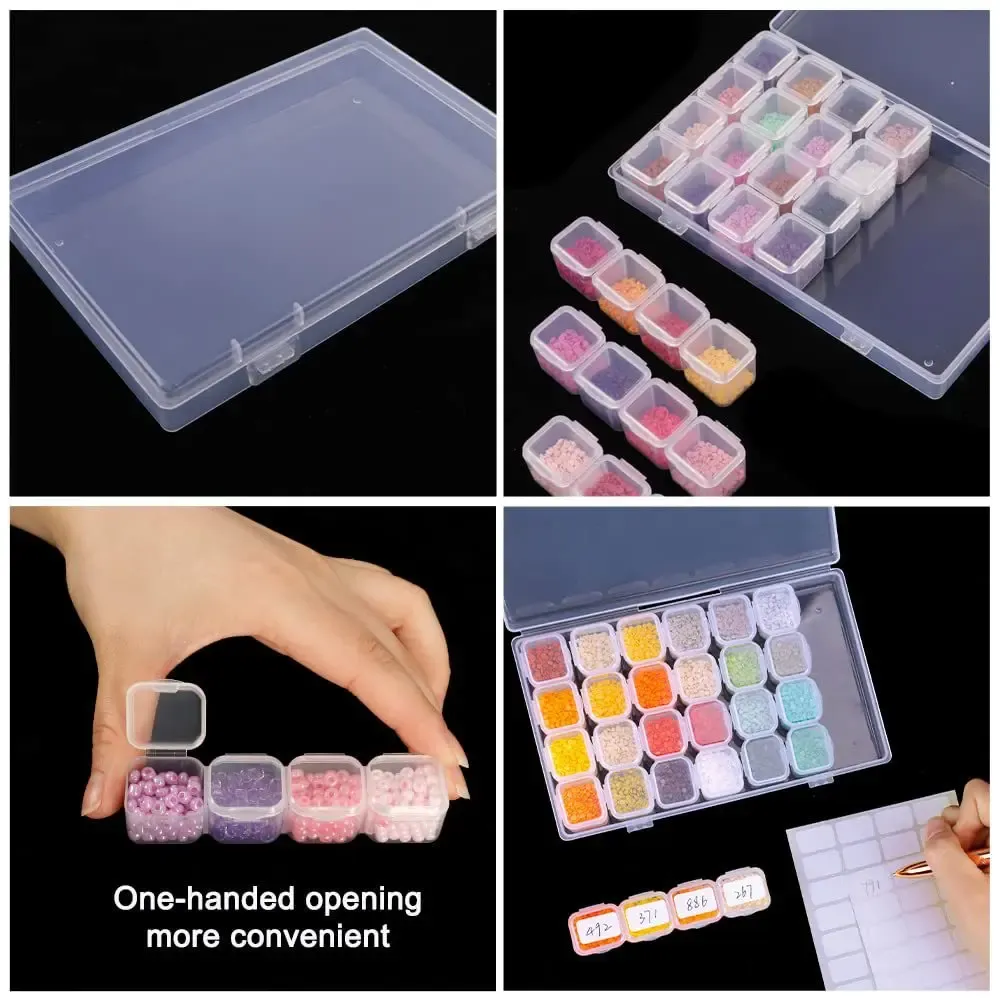 Boîte rangement peinture diamant 28 à 56 grilles portable
