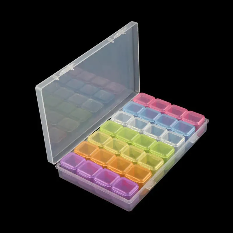 Boîte rangement peinture diamant 28 à 56 grilles portable