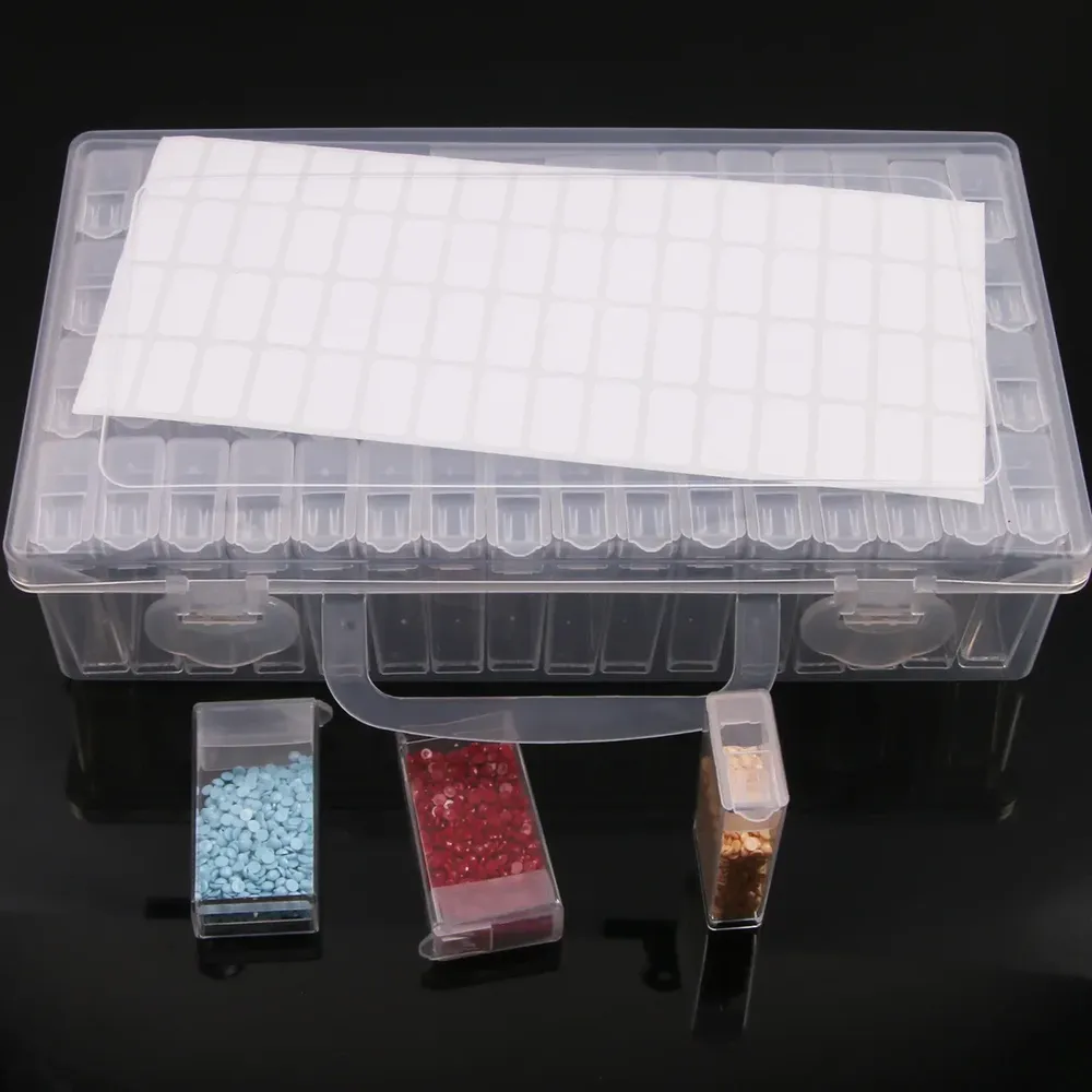 Boîte rangement perles pour peinture diamant 28 à 64 grilles