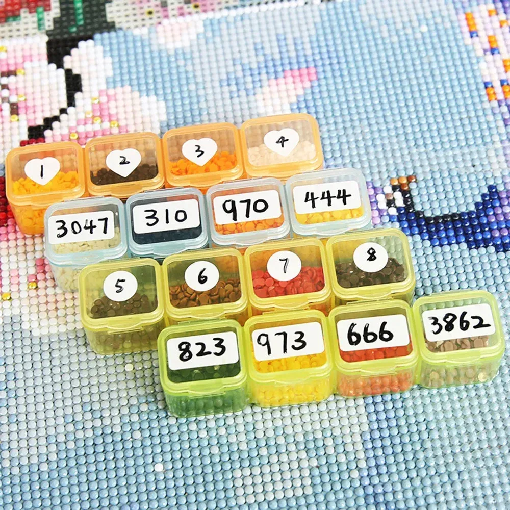 Boîte rangement perles pour peinture diamant 28 à 64 grilles