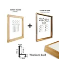 Cadre aluminium pour peinture diamant 30x30 à 50x50 cm – Couleur Titanium Gold Wood