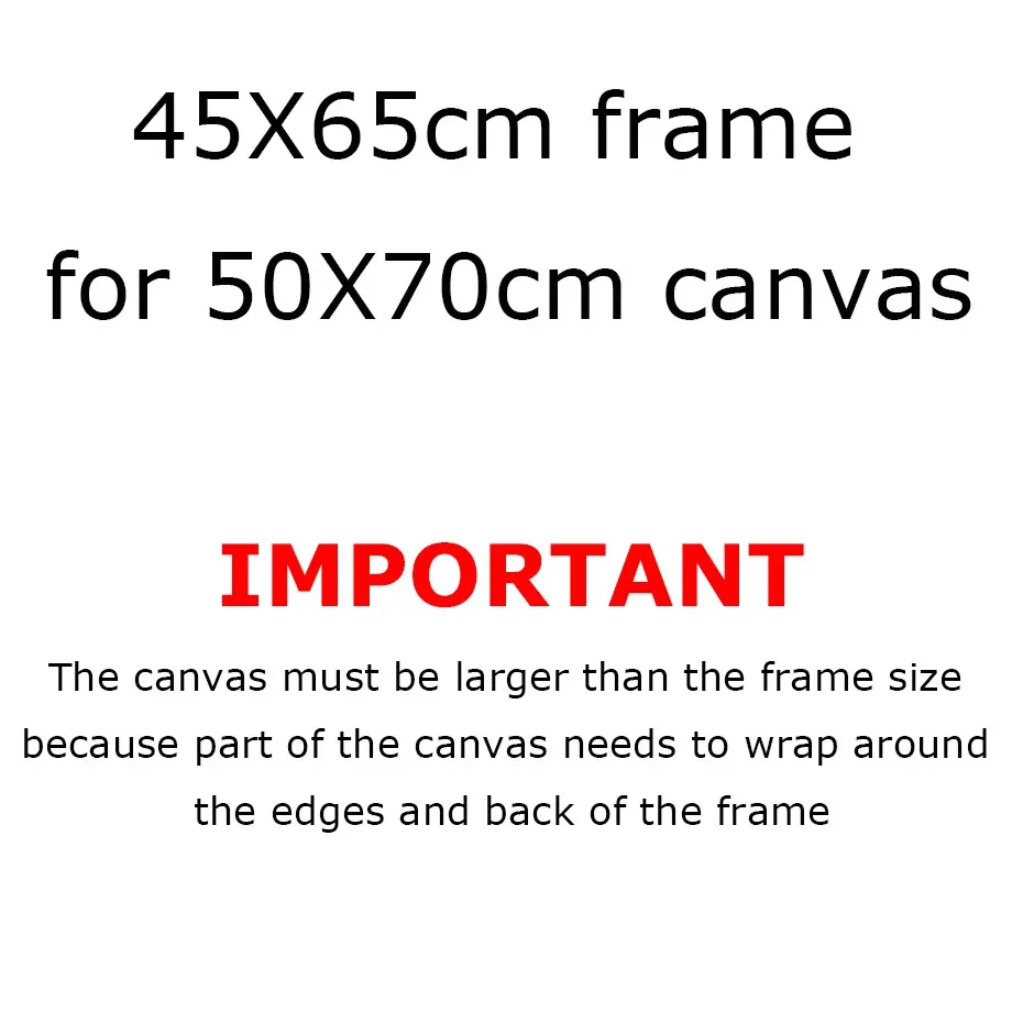 Cadre bois 45 à 65 cm pour toile 50x70 cm