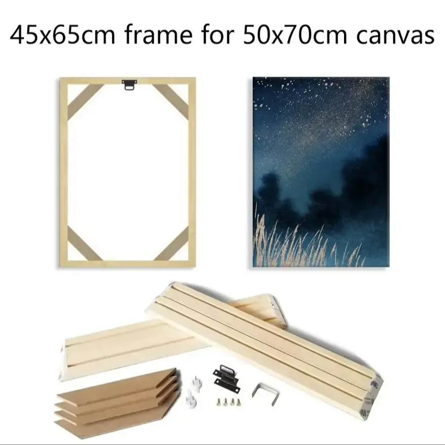 Cadre bois 45 à 65 cm pour toile 50x70 cm