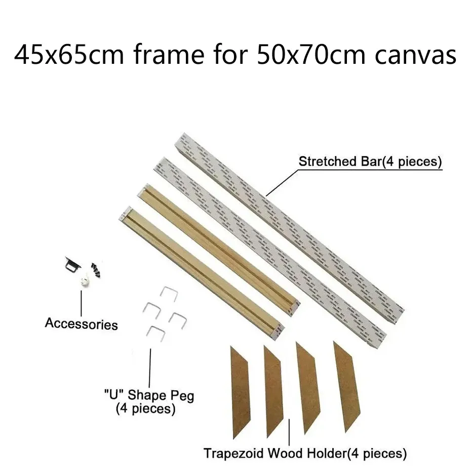 Cadre bois 45 à 65 cm pour toile 50x70 cm