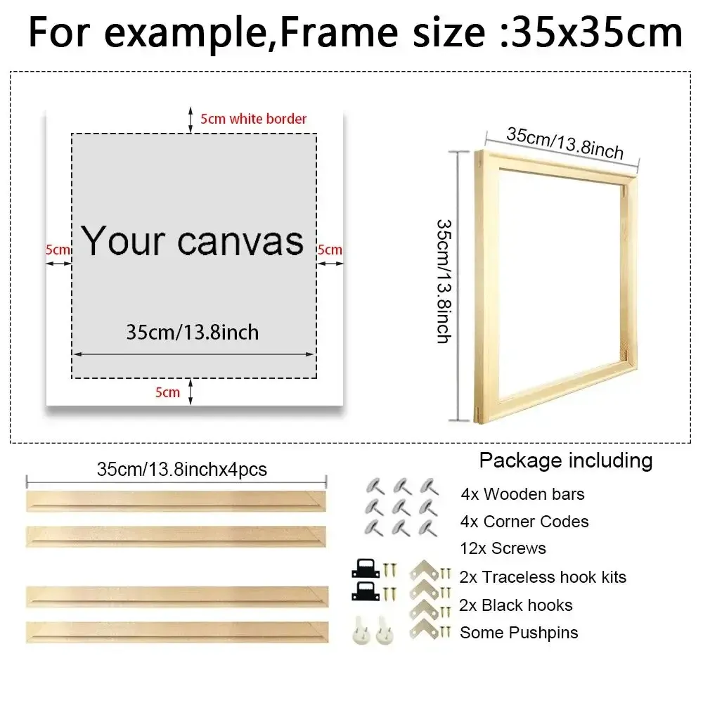 Cadre bois pour peinture diamant 20 à 160 cm