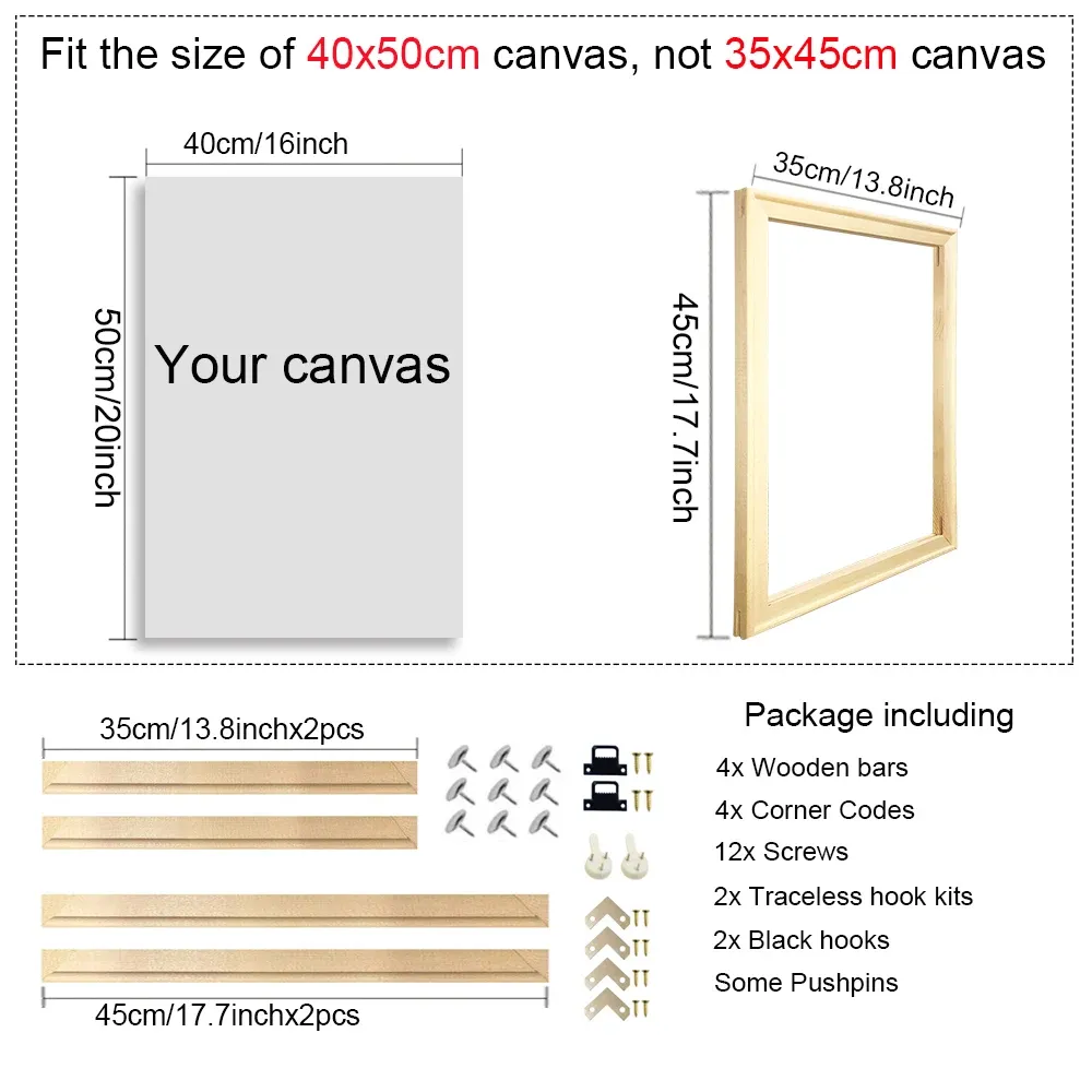 Cadre bois pour peinture diamant 25 à 65 cm