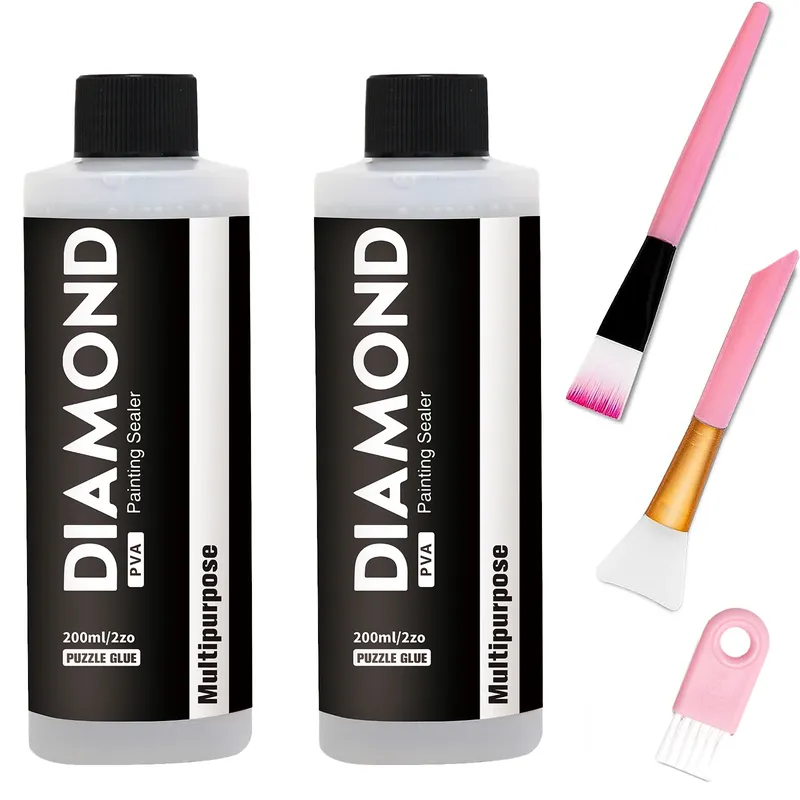 Colle pour peinture diamant avec pinceaux 60 à 200 ml