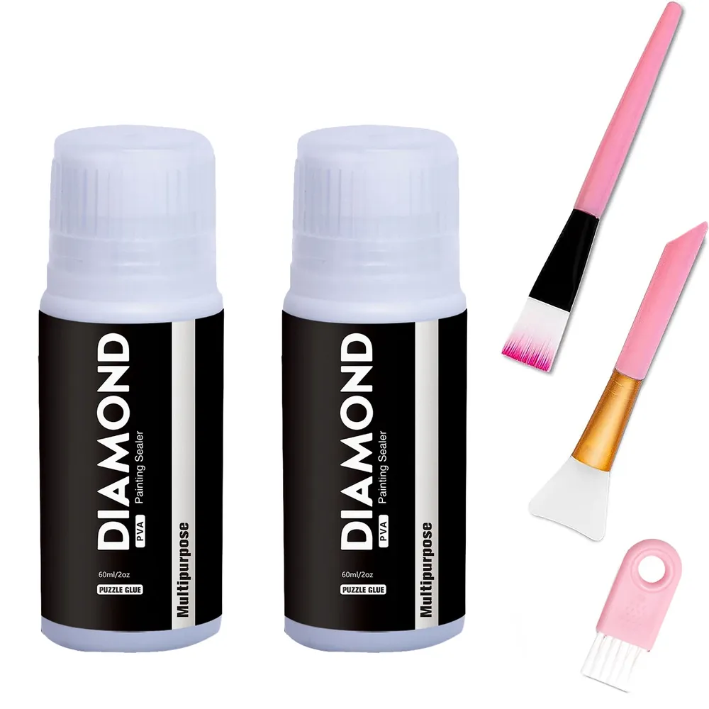 Colle pour peinture diamant avec pinceaux 60 à 200 ml