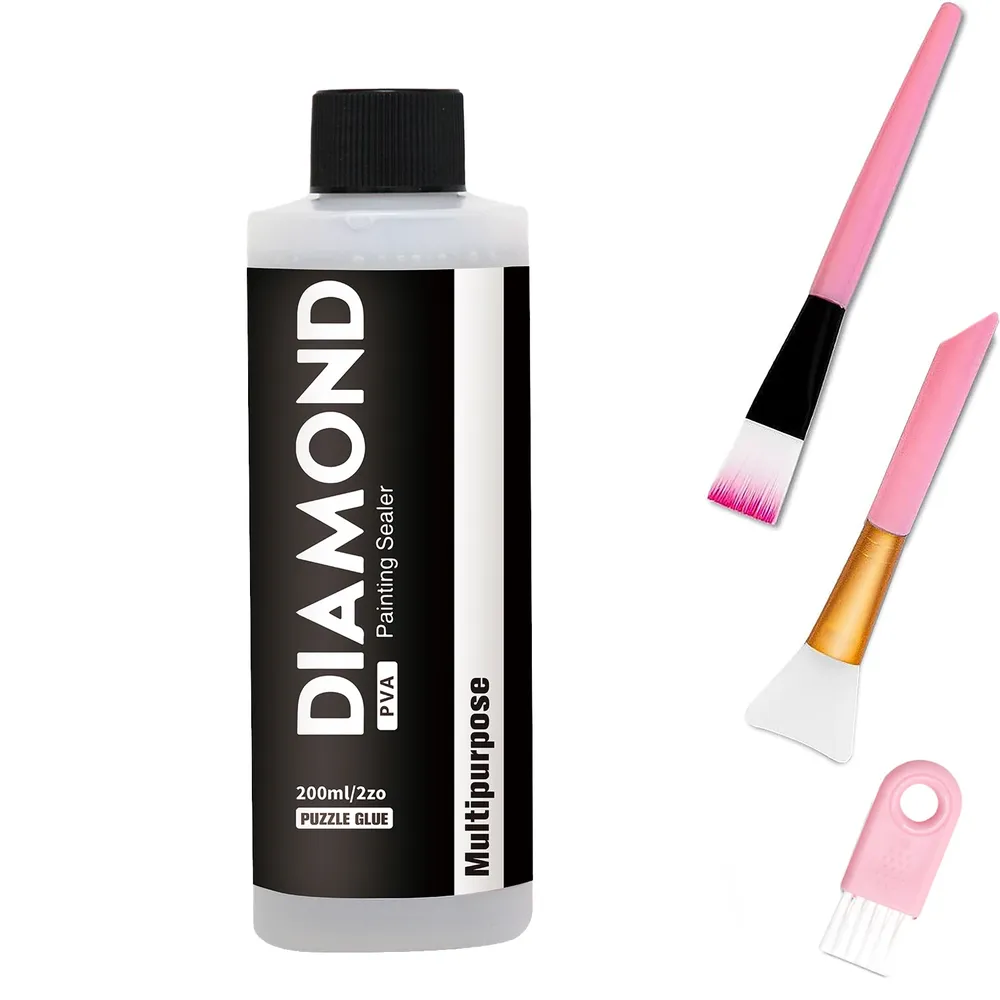 Colle pour peinture diamant avec pinceaux 60 à 200 ml
