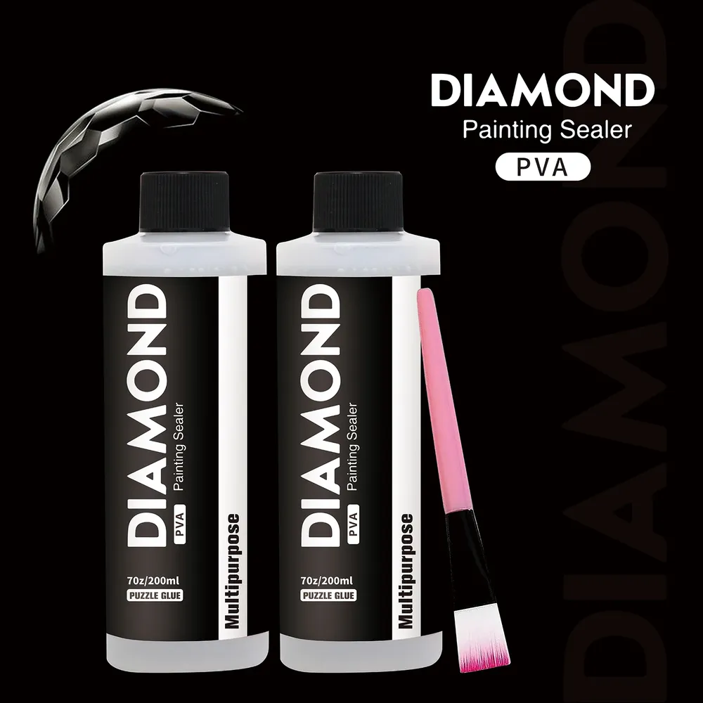 Colle pour peinture diamant avec pinceaux 60 à 200 ml