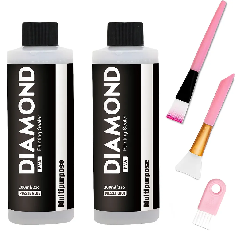 Colle pour peinture diamant avec pinceaux 60 à 200 ml