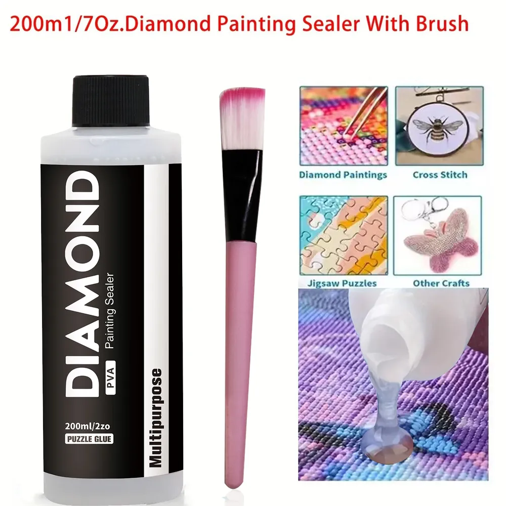 Colle pour peinture diamant avec pinceaux 60 à 200 ml
