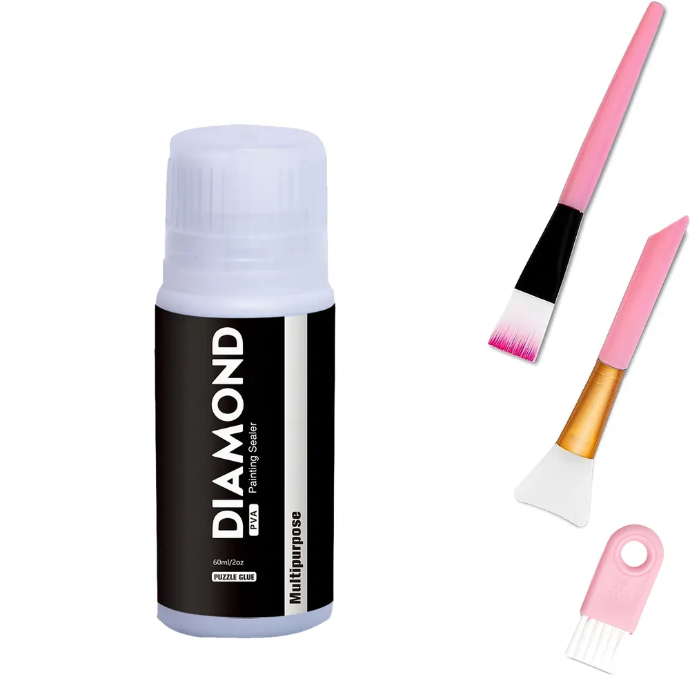 Colle pour peinture diamant avec pinceaux 60 à 200 ml
