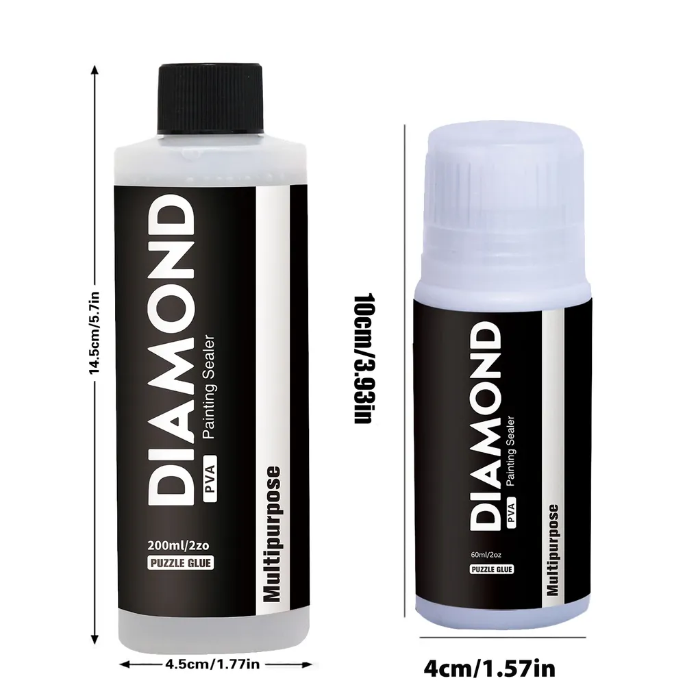 Colle pour peinture diamant avec pinceaux 60 à 200 ml