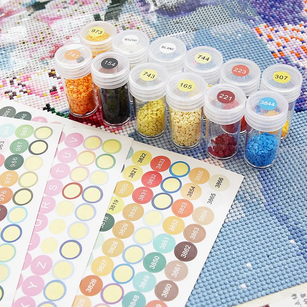 Conteneur peinture diamant 24 à 60 bouteilles avec étiquettes