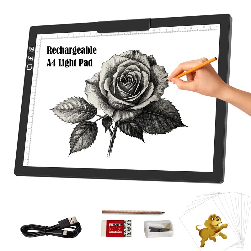 Coussin lumineux LED A4 sans fil 6 niveaux luminosité