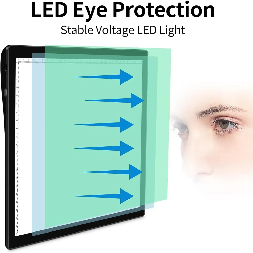Coussin lumineux LED A4 sans fil 6 niveaux luminosité