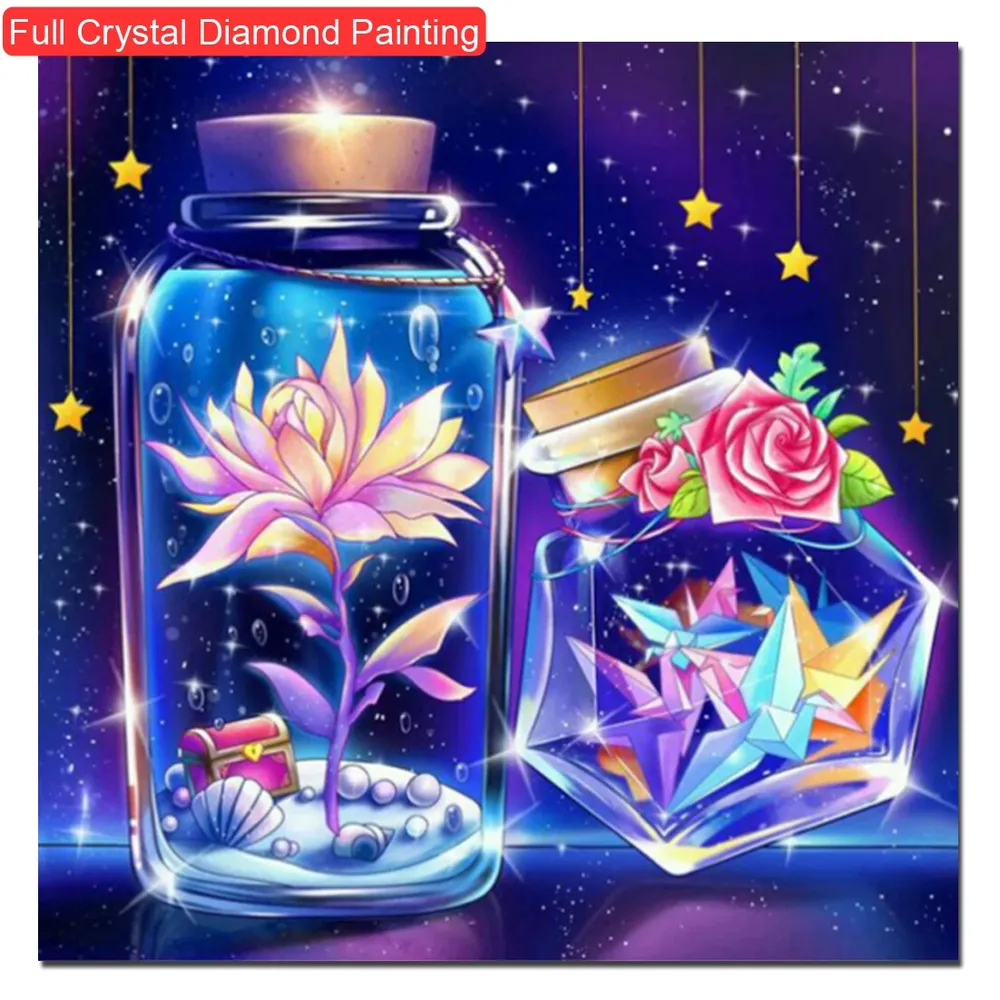 Diamants carrés 30x30cm à 60x60cm fleur dame fée