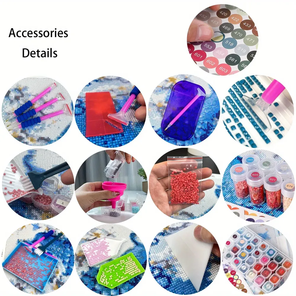 Ensemble d'outils et sac de rangement pour peinture diamant