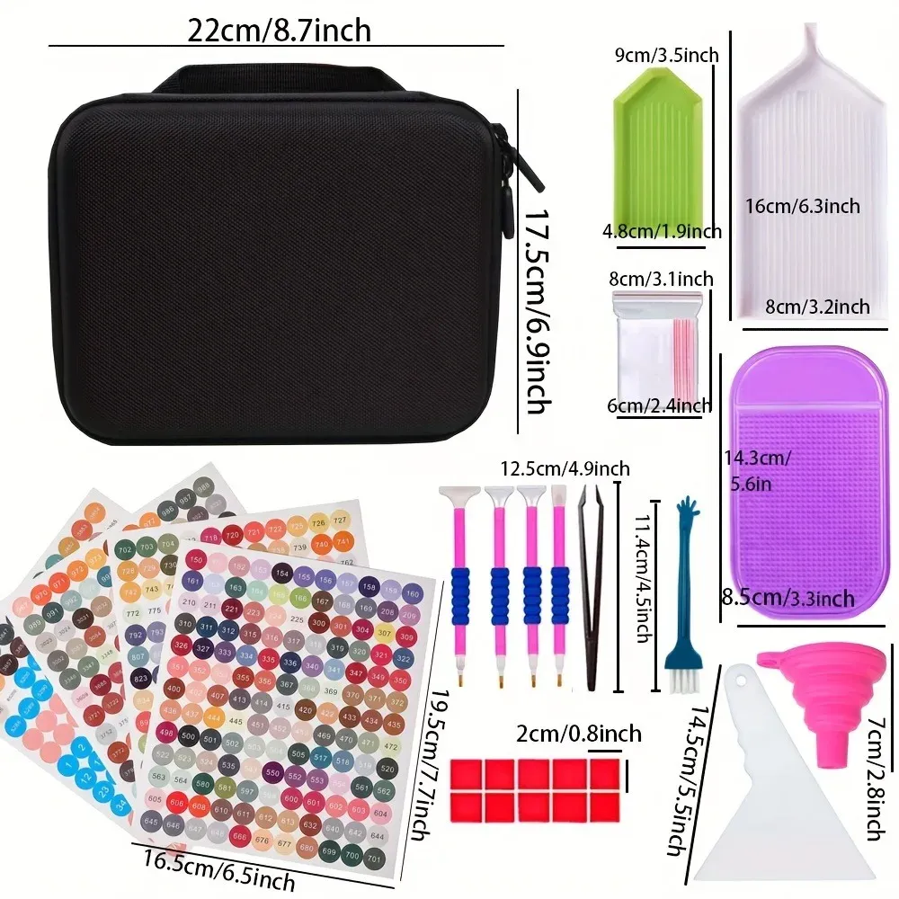Ensemble d'outils et sac de rangement pour peinture diamant