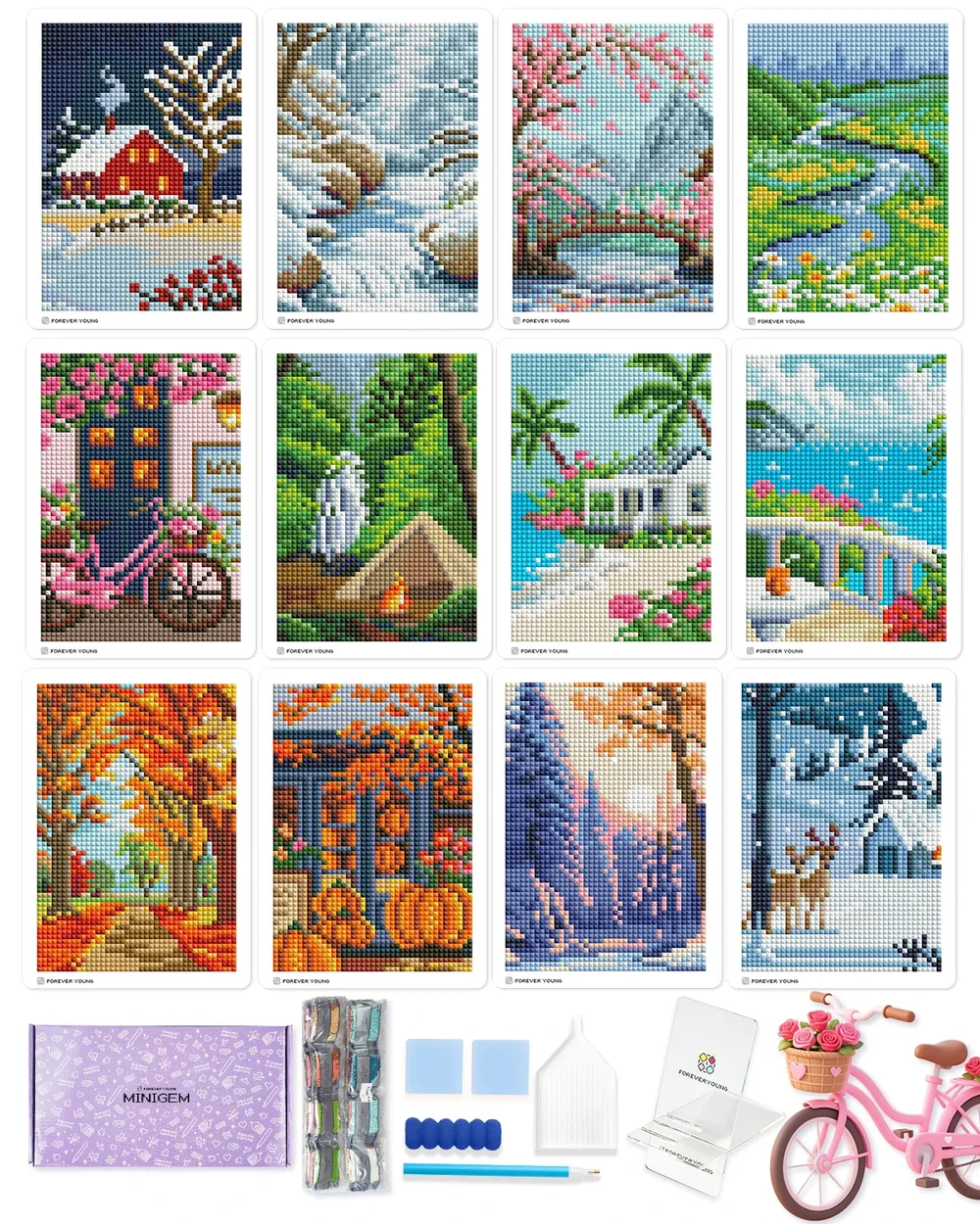 Kit 12 cartes postales diamant