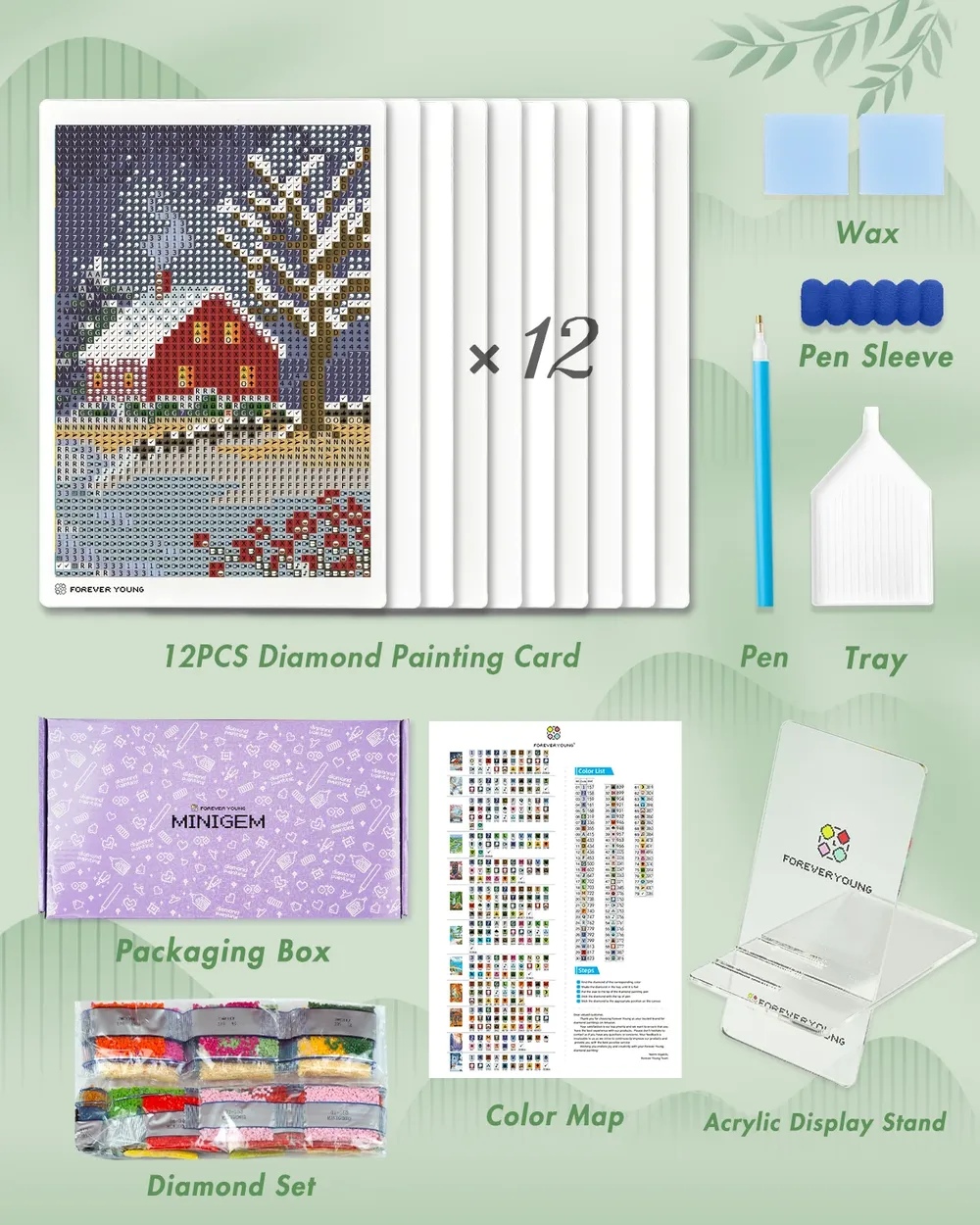 Kit 12 cartes postales diamant