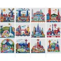 Kit 12 peinture diamant paysage urbain – Couleur BLANC (CC-075)