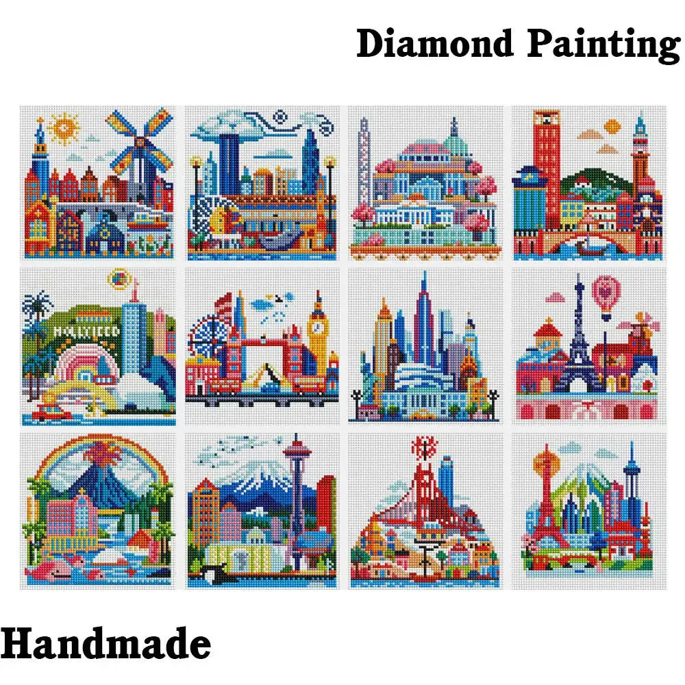 Kit 12 peinture diamant paysage urbain
