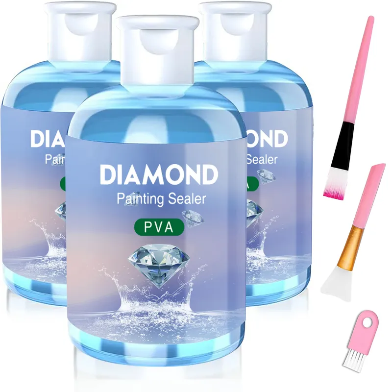 Kit colle scellage peinture diamant 120 ml 3 pinceaux