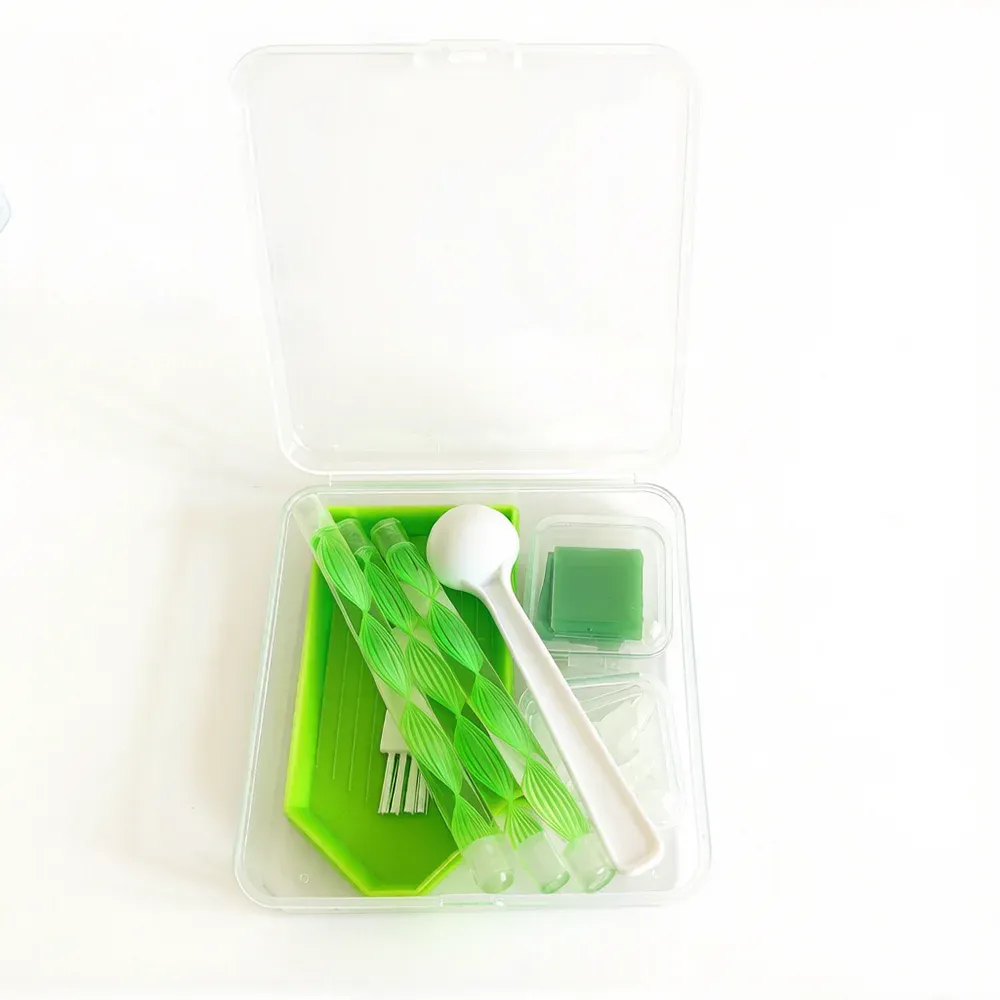 Kit outils broderie diamant boîte rangement 4 couleurs